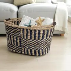 手編み バスケット 収納かご 北欧 洗濯かご おもちゃ収納 ピクニック 203L