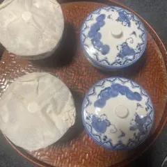 有田　鍋島　唐子蓋付きレトロ湯呑み4個セット