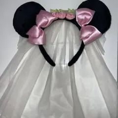 ディズニー ミニーのウェディングカチューシャ
