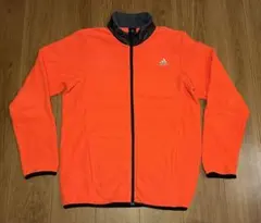 adidas フリースジャケット 蛍光オレンジ Oサイズ身幅54身幅71