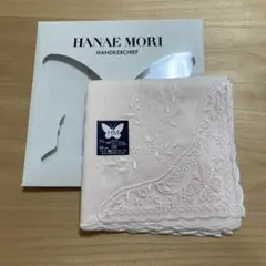 新品 未使用 HANAE MORI フォーマル ハンカチ ピンク 蝶刺繍 レースのサムネイル