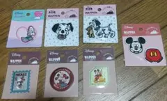 新品ディズニーミッキーマウスミニー101匹わんちゃんヤングオイスターワッペン７個