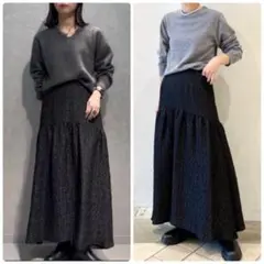 ユナイテッドアローズ　ビューティーアンドユース　ジャカードギャザーフレアスカート