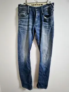 デンハム SKIN スリムフィット ダメージ加工 デニムパンツ インディゴ 