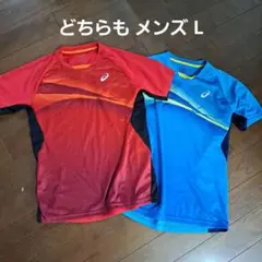 asics 半袖Tシャツ メンズLサイズ 赤 青 2枚