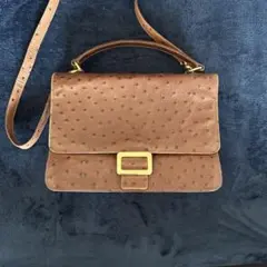 コンテス （COMTESSE） オーストリッチ ハンドバッグ グレー 難あり