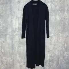 ✨良品✨ アズールベーシック S ロングカーディガン ニット シンプル 紺 羽織