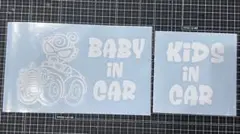 ヒスミニ カッティングステッカー BABY（KIDS） IN CAR 白 車