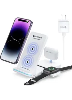 2023最新型 seacosmo ワイヤレス充電器 3 in 1 折り畳み式