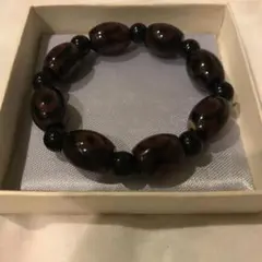 ビーズブレスレット 黒茶色