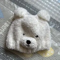 petite main ホワイトクマ耳ベビー帽子