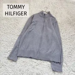 トミーヒルフィガー ニット ジップ ジャケット カーディガン グレー XL