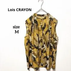 Lois CRAYON 花柄　ノースリーブ マスタード　 トップス　M