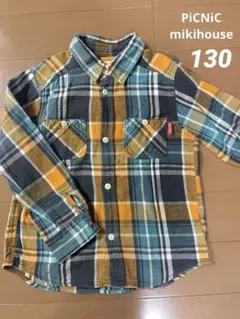 ピクニック キッズチェックネルシャツ 130ミキハウス