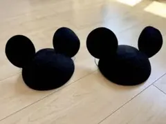 ミッキーマウス 耳付キャップペア 黒