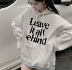 SHEIN オーバーサイズスウェットパーカー ライトグレー