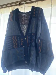 ネイビー カーディガン　古着