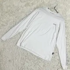GAViC tシャツ　長袖　袖ロゴプリント　クルーネック　ホワイト　（S）