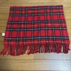 タータンチェック 赤 リバーシブルマフラー