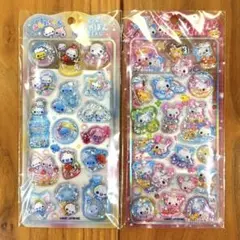 【正規品】ぷくぷくあわわちゃん ハッピーマーチ　ぷくぷくしゃぼんシール 2種