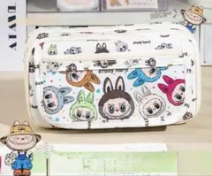 新品ラブブ筆箱　白　付属品付き　横:23cm 縦:13cm ①