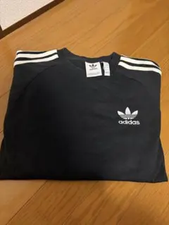 adidas 長袖 Tシャツ S 黒 トレフォイル 三本線