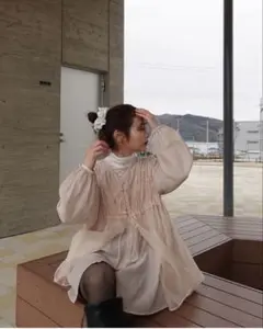 ジュメロ jumelle nege layered blouse pink