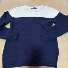 美品ユニオンステーション　ニット　Ｍサイズ 紺×白