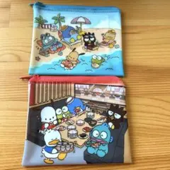 スシロー✕はぴだんぶい　コラボ限定　ファスナーポーチ　２種セット
