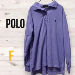 ポロ POLOsport 長袖 ポロシャツ パープル ロゴ カットソー a589