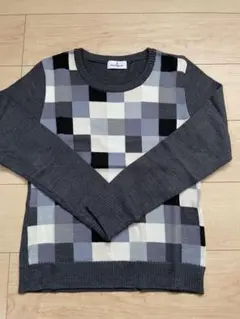 Munsingwear チェック柄ニットセーター Lサイズ