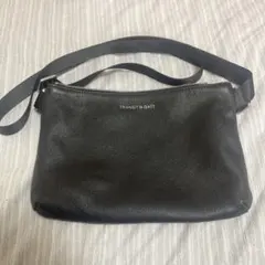 【良品】TRANSIT GATE 本革 サコッシュ ショルダー バッグ ブラック