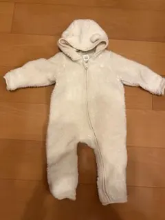 【GAP】フリースフード付きアウター クリーム色　3-6m