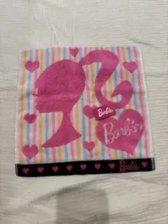 Barbie バービー　タオルハンカチ ピンク ハート柄　新品未使用　タグ付きのサムネイル