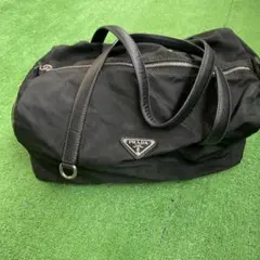 極美品✨PRADA SPORTS ボストンバッグ 南京錠カデナ Gカード付き プラダ ボストンバッグ リナイロン トライアングルロゴ ブラック