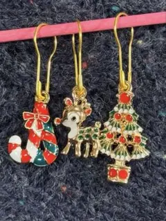 編み物用 ステッチマーカー 3個セット クリスマス