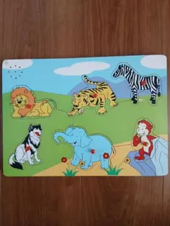 木製動物パズル 6ピース 幼児向け