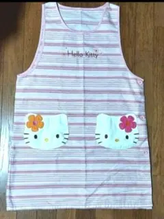 厚手　キティーちゃん　保育士　調理士　エプロン　ラン型エプロン　M～L　サンリオ