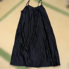 プリーツ キャミ 원피스 ブラック 150