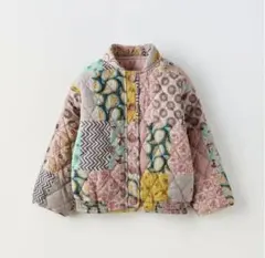 ZARA Kids パッチワーク　キルティングジャケット　ピンク系　110 5y