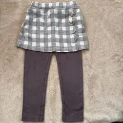 チェック柄スカートとレギンスセット