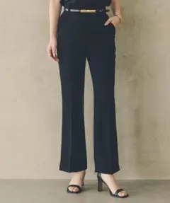 ánuans スリムフィットセミフレアパンツ ブラック XSサイズ