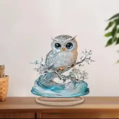 フクロウ アクリルスタンド 置物 縁起物 インテリ2D フラット　アクスタ