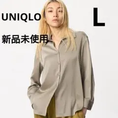 【新品未使用】ユニクロ　サテンブラウス　L