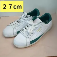 PUMA ホワイト グリーン スニーカー　２７cm