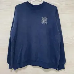 Hanes ヘインズ トレーナー XL スウェット プリント 古着 ネイビー