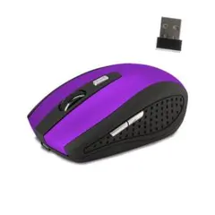 紫 7ボタン 充電式 ワイヤレスマウス 無線マウス