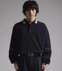 FREEOXYGEN Glossy Collar Deep V Knit Top - メルカリ