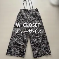 W CLOSET サロペット　オールインワン　オーバーオール　ワイドパンツ　花柄のサムネイル