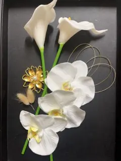 訳があり　胡蝶蘭&カラー　和玉　水引　成人式　結婚式　前撮り　和装　卒業式